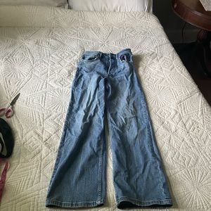 Wide leg denim. Free people.